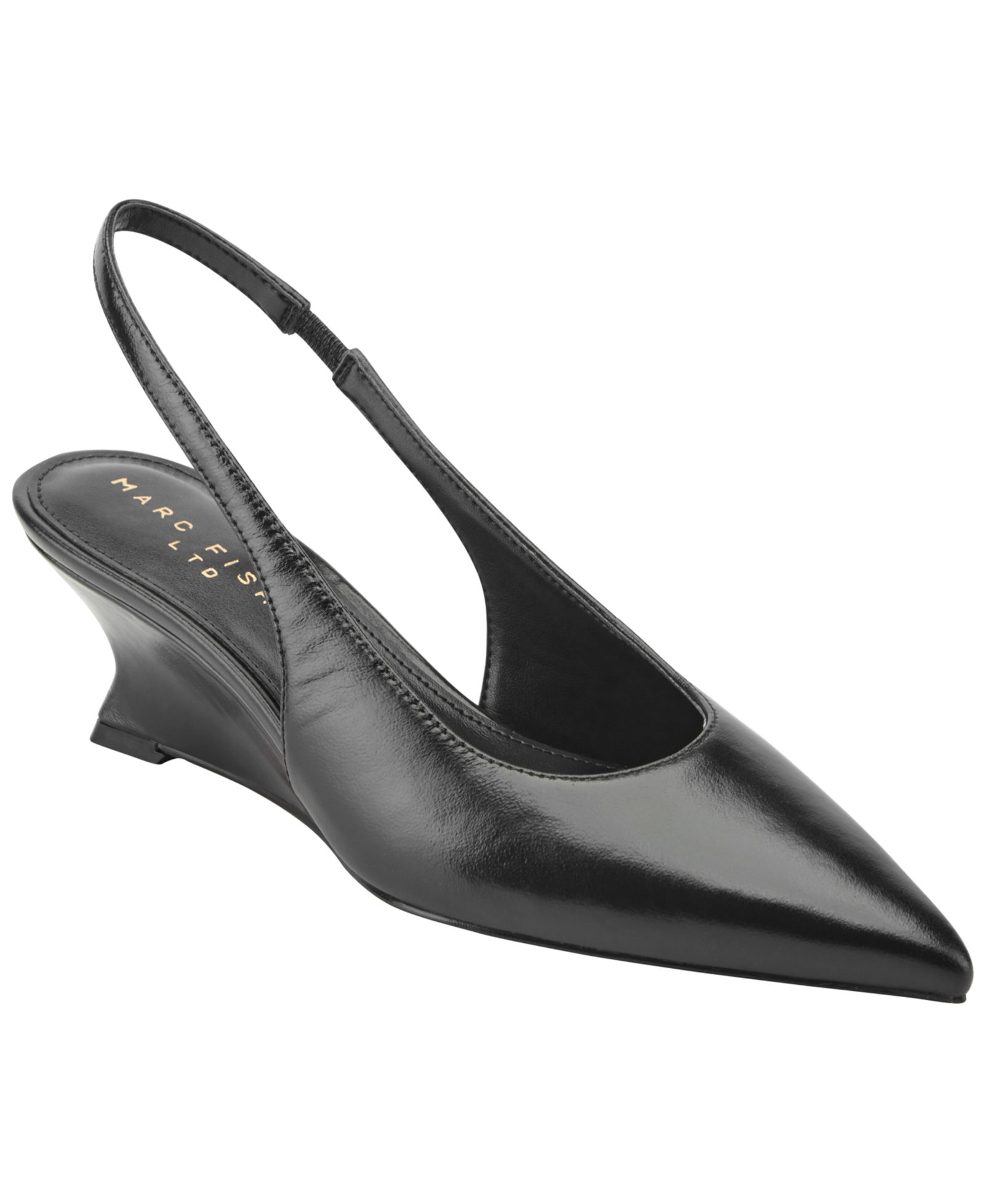 Marc Fisher LTD Women's Taten Leather Slingback Wedge Pumps