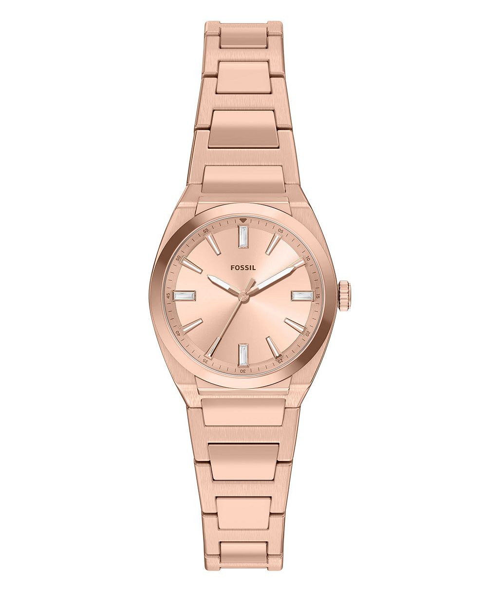 Fossil Women's Everett Three-Hand Rose Gold-Tone Stainless Steel Watch 27mm