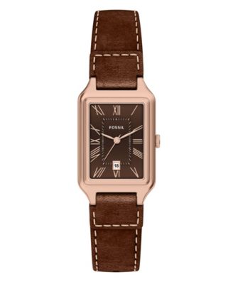Женские часы Fossil Raquel Three-Hand Date из коричневой кожи 23mm