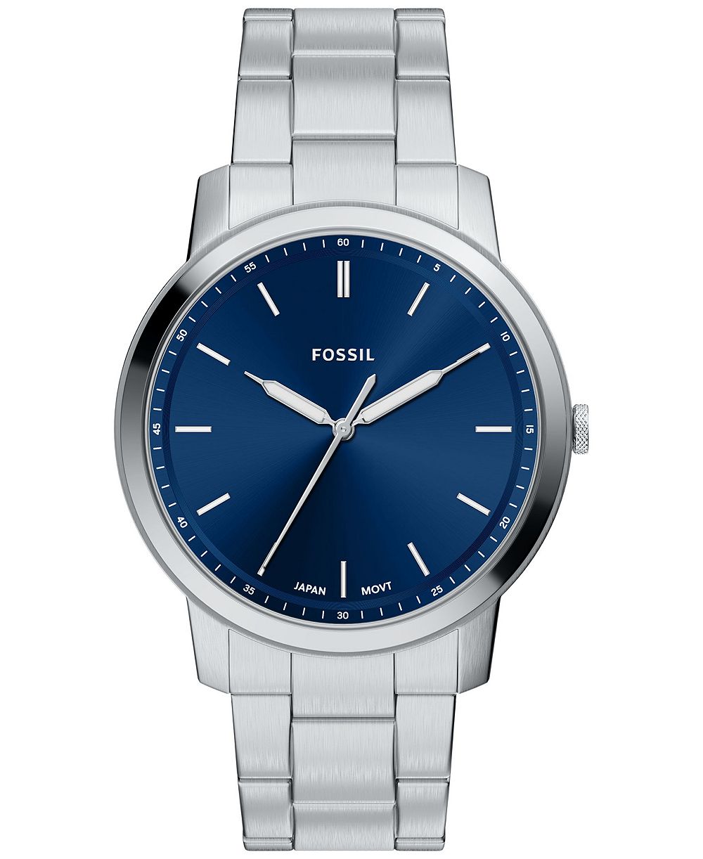 Fossil Men's Minimalist Three-Hand Stainless Steel Watch 44mm