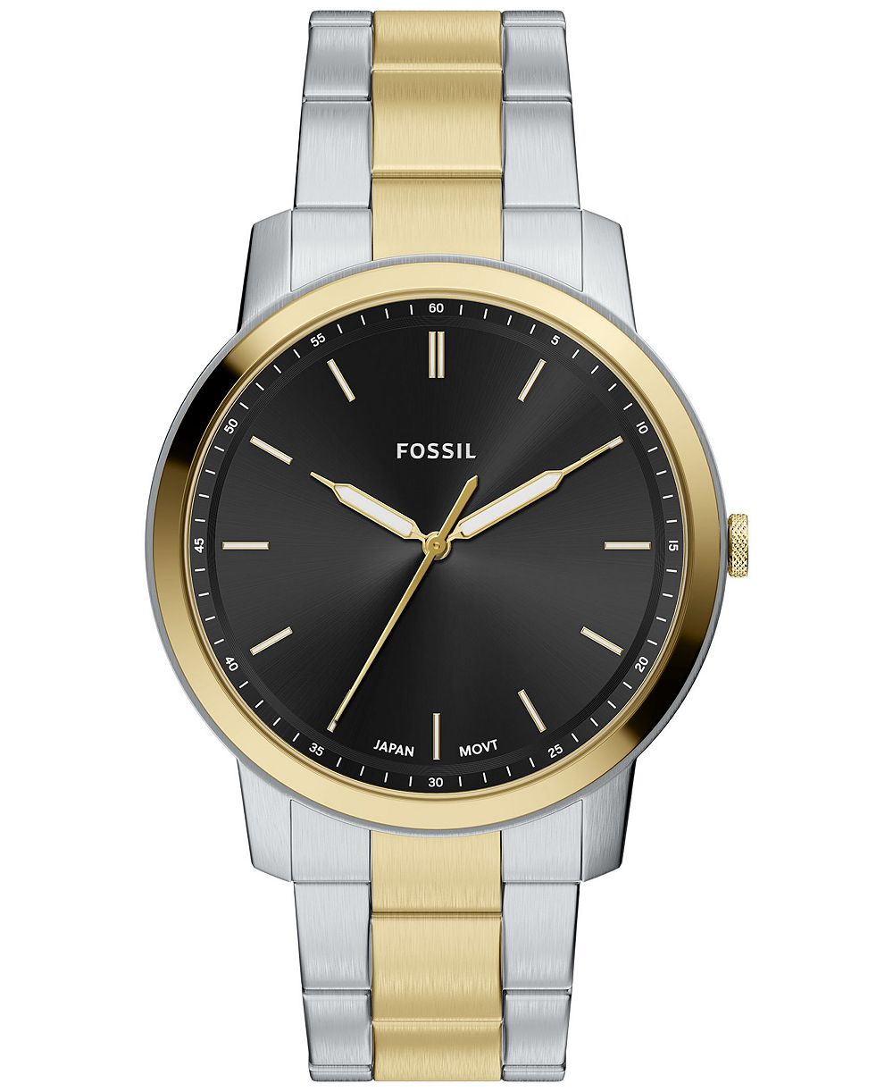 Мужские часы Fossil Men's Minimalist Three-Hand Two-Tone Stainless Steel, 44mm