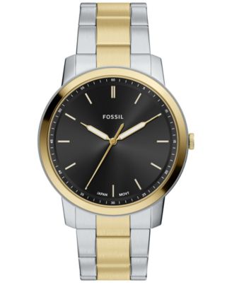 Мужские часы Fossil Men's Minimalist Three-Hand Two-Tone Stainless Steel, 44mm
