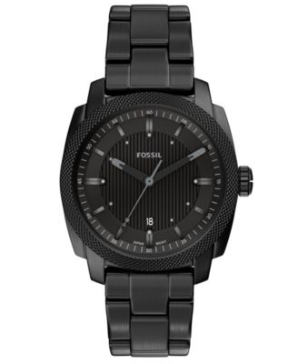 Fossil мужские часы Machine Three-Hand Date Black из нержавеющей стали 41mm