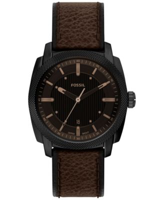 Часы Fossil Men's Machine Three-Hand Date Brown Leather 41mm