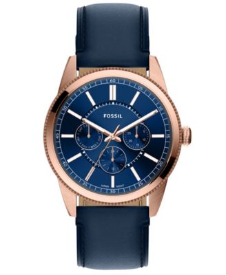 Мужские кожаные часы Fossil Pearson Multi-function Navy, 42mm