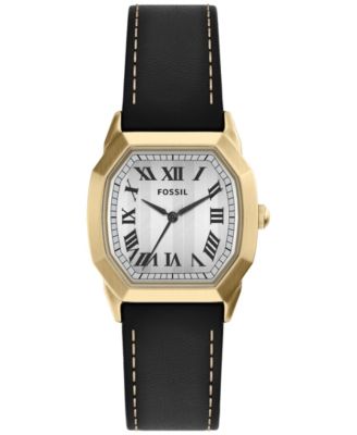 Мужские часы Fossil Harlow Three-Hand Black Leather 33mm