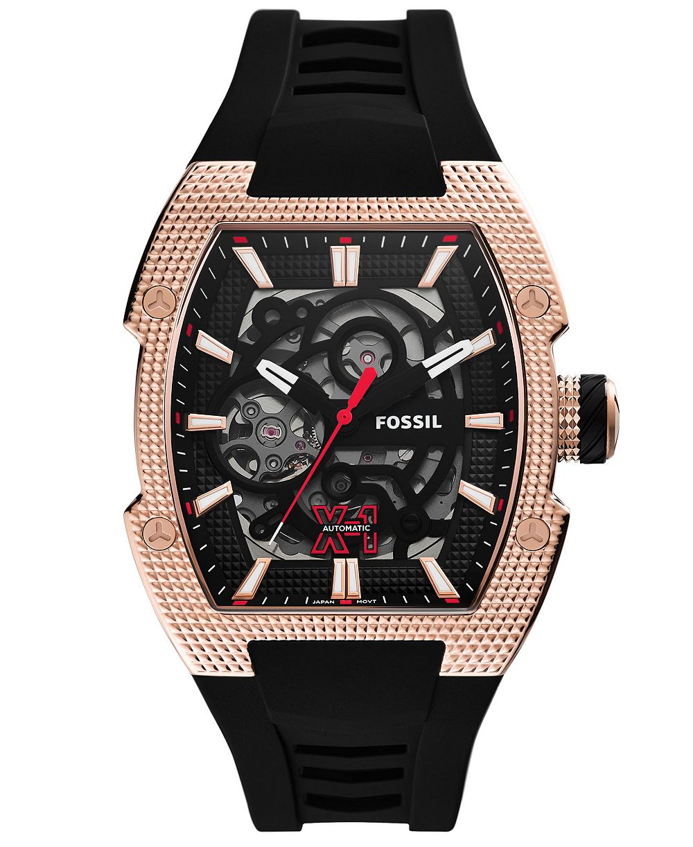 Мужские часы Fossil Machine X1 Automatic Black Silicone 44mm