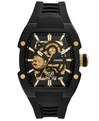 Fossil Men's Machine X1 Automatic Black Silicone Watch 44mm