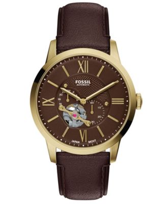 Мужские часы Fossil Townsman Automatic, коричневая кожа, 44mm