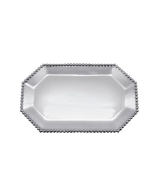 Mariposa Pearled-Border 9.5" Small Rectangular Octagonal Tray