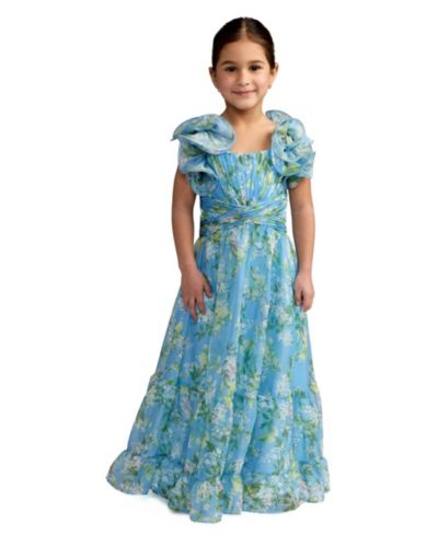 Mac Duggal Little Girls 2-14 Children's Ruffle Shoulder Chiffon Gown