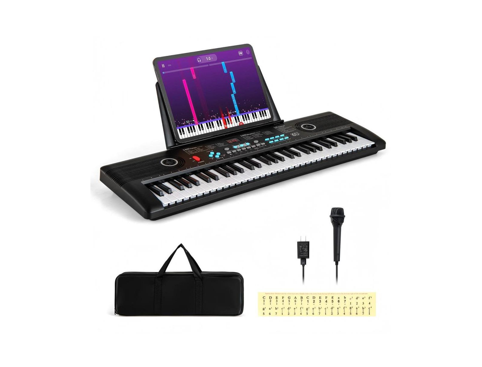 61-Key Electric Portable Digital Keyboard Piano for Beginners