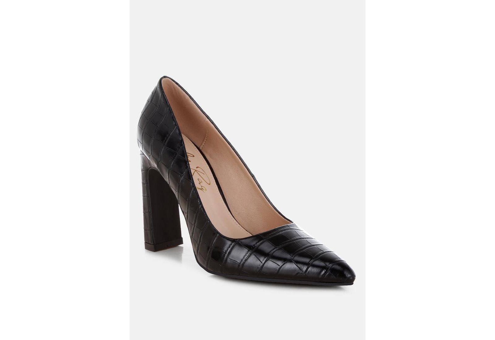 London Rag Womens Scheba Sleek Block Heel Pumps