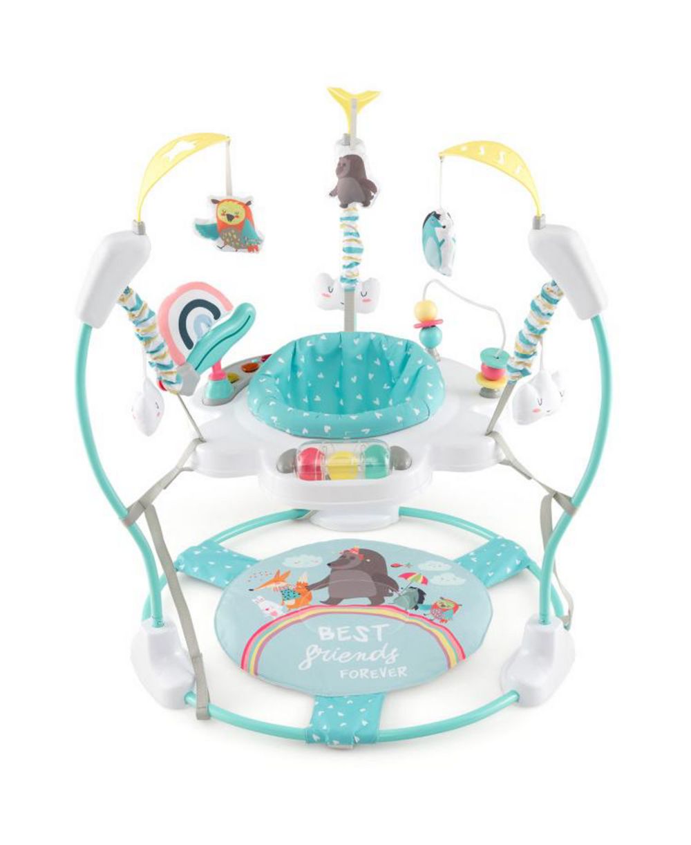 Slickblue Height Adjustable Baby Activity Center with Interactive Toys and Bouncing Seat
