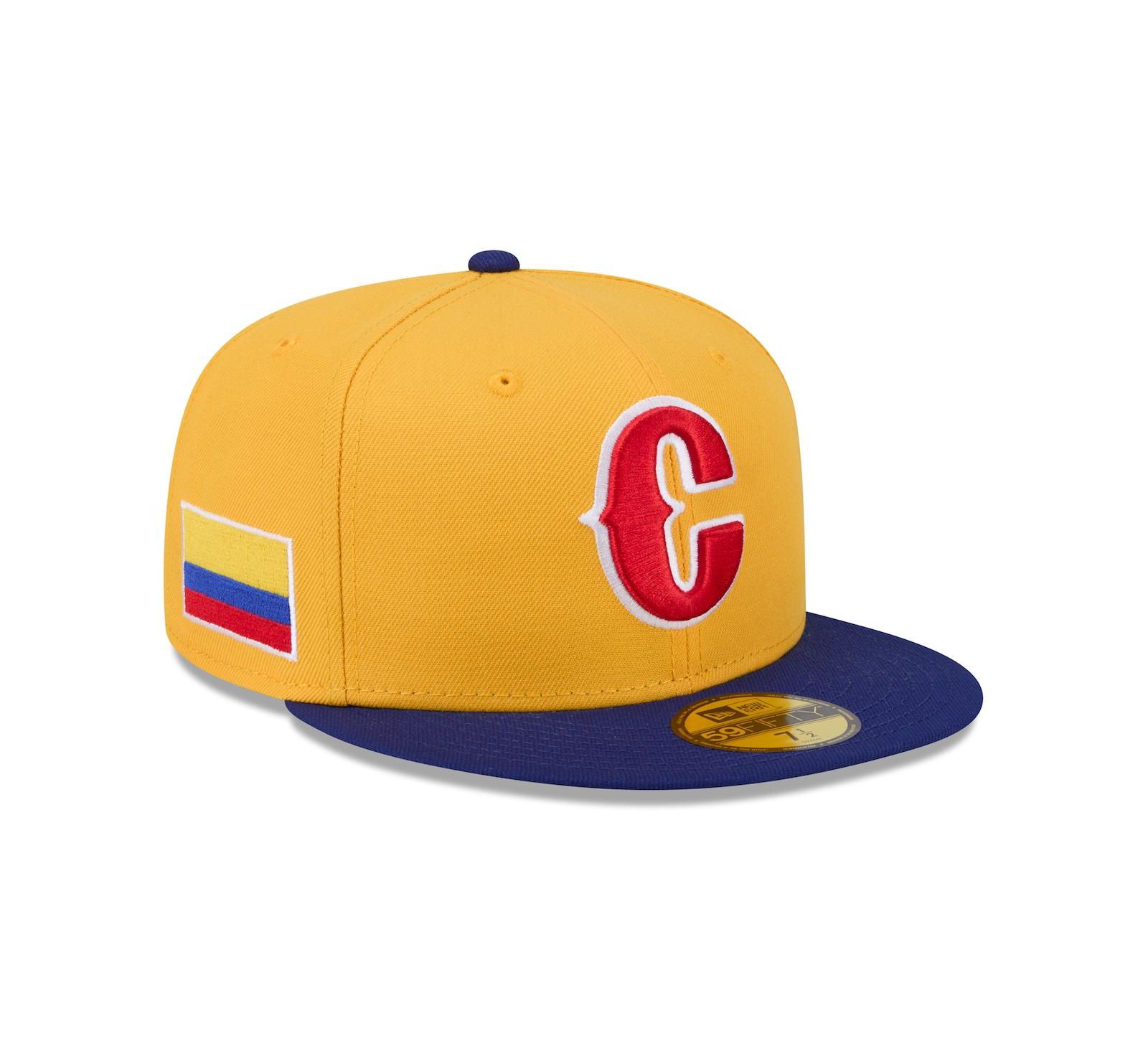 New Era Мужская бейсболка Colombia 2026 World Baseball Classic 59FIFTY желто-синяя