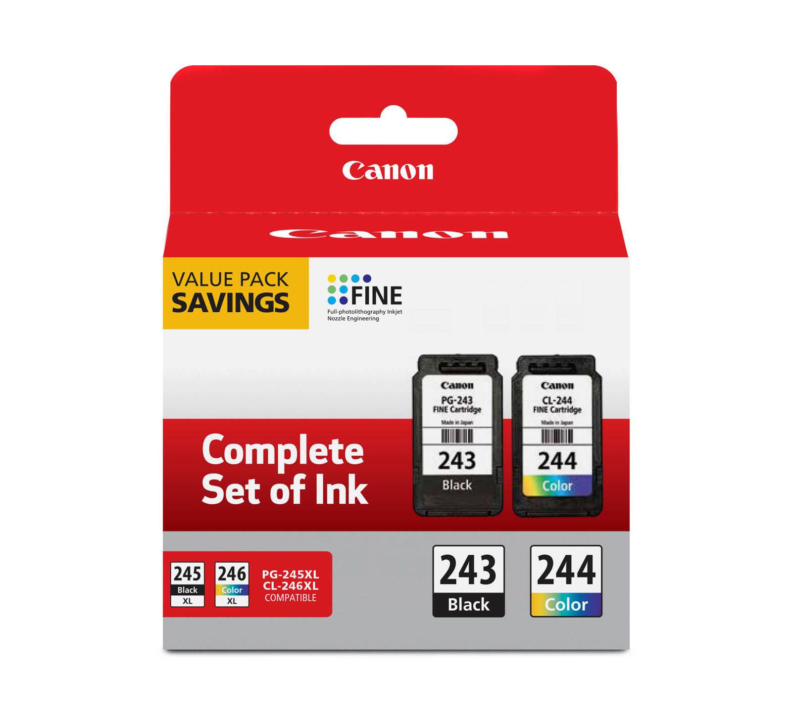 Canon Комплект черных (PG-243) и цветных (CL-244) чернил для принтеров серии PIXMA iP, MG, MX, TR, TS