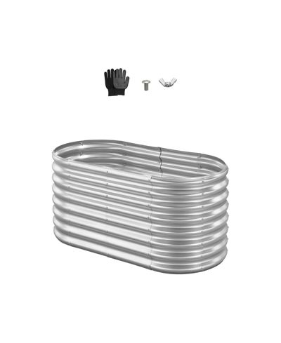 Приподнятая садовая грядка Slickblue 4x2x2 ft Oval Metal Galvanized Steel