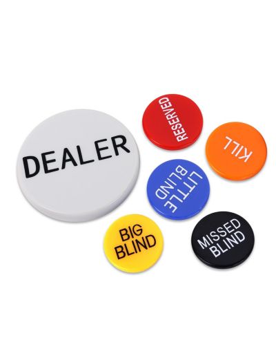 Gse Games & Sports Expert Poker Double-Sided Dealer Buttons, 6-Piece Set, Ages 15+