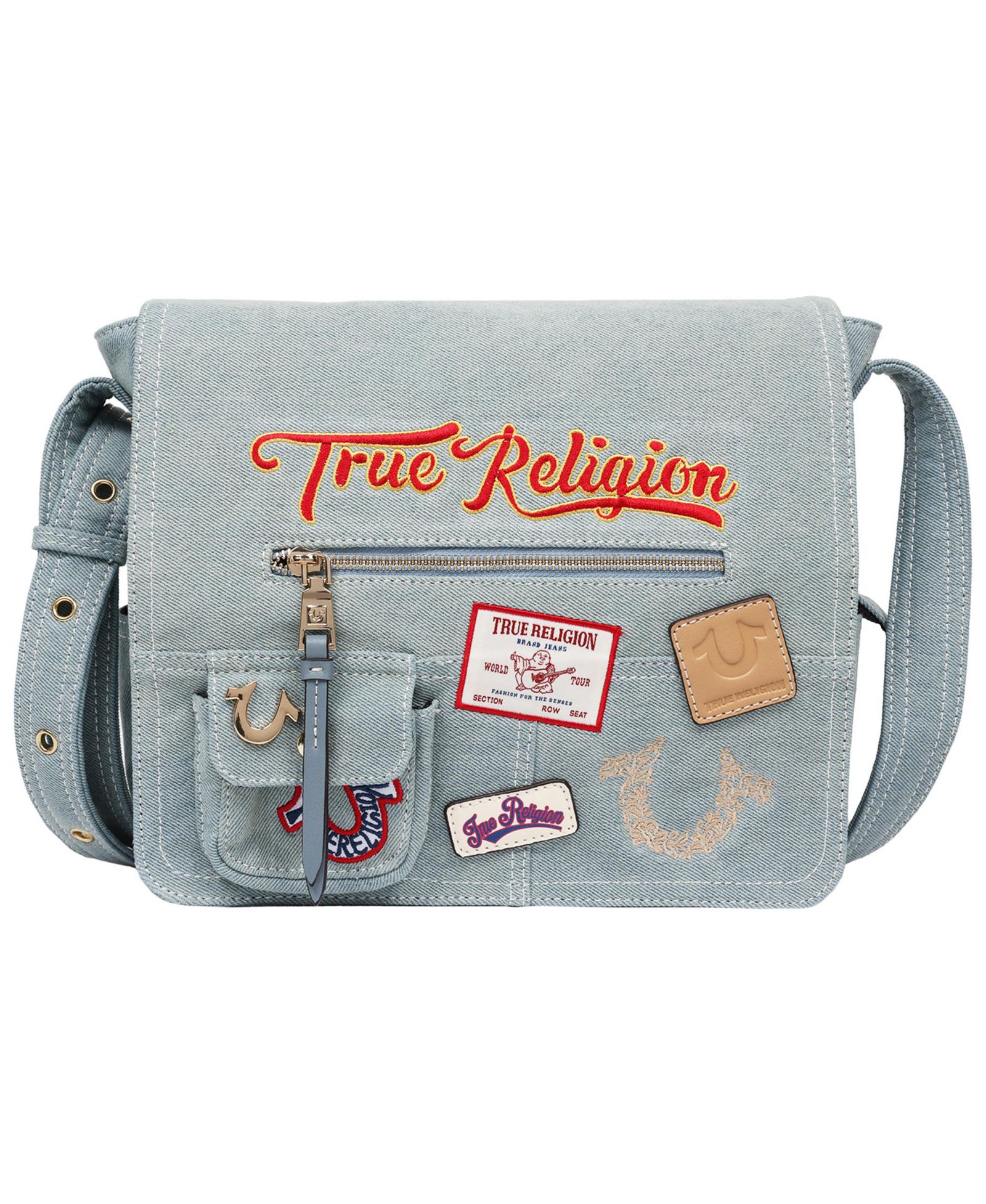 Мужская сумка-мессенджер True Religion Multi Patch Denim