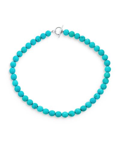 Ожерелье Bling Jewelry с бирюзовыми бусинами, серебреная латунь