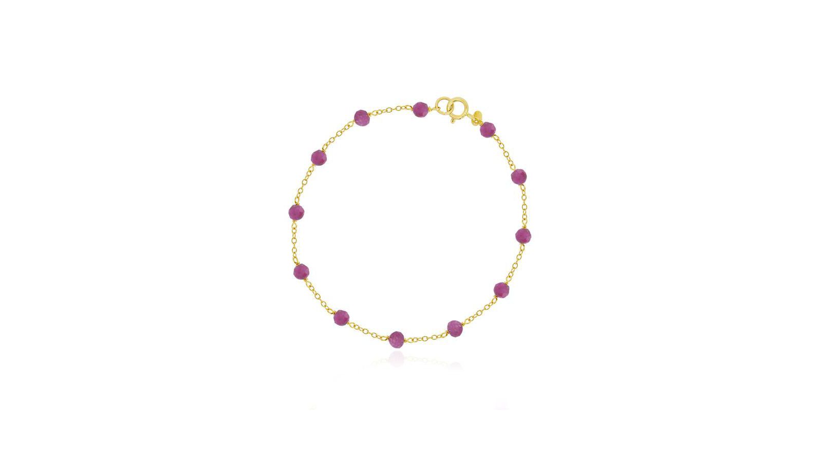 The Lovery Браслет Ruby Bead Chain из золота 14K