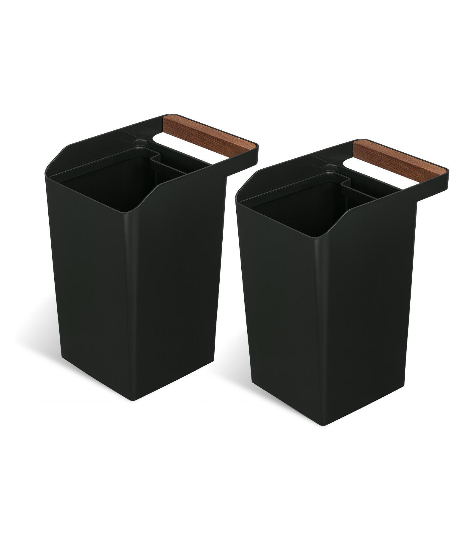 Home Zone Living 2-Pack 2 Gallon Small Square Trash Cans with Open Top and Handle