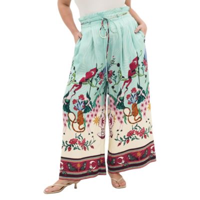 CITY CHIC Women's Athena Bloom Print Wide Leg Pant