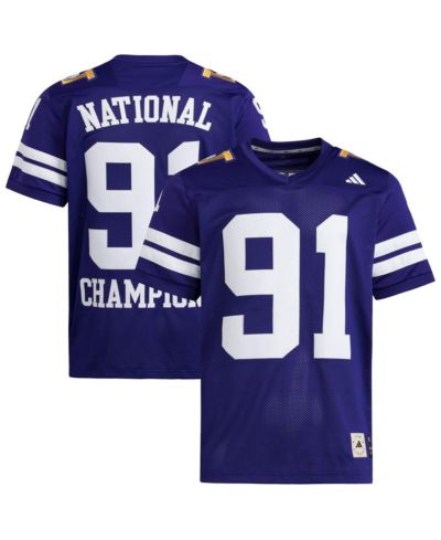 Мужская футбольная джерси Adidas Washington Huskies 1991 National Championship Anniversary Icon, фиолетовая