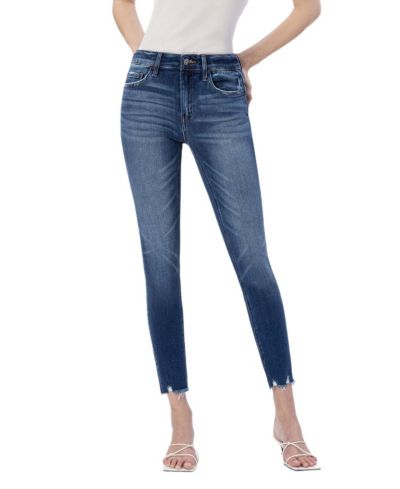 Женские джинсы Vervet skinny с необработанным краем и эффектом потертости