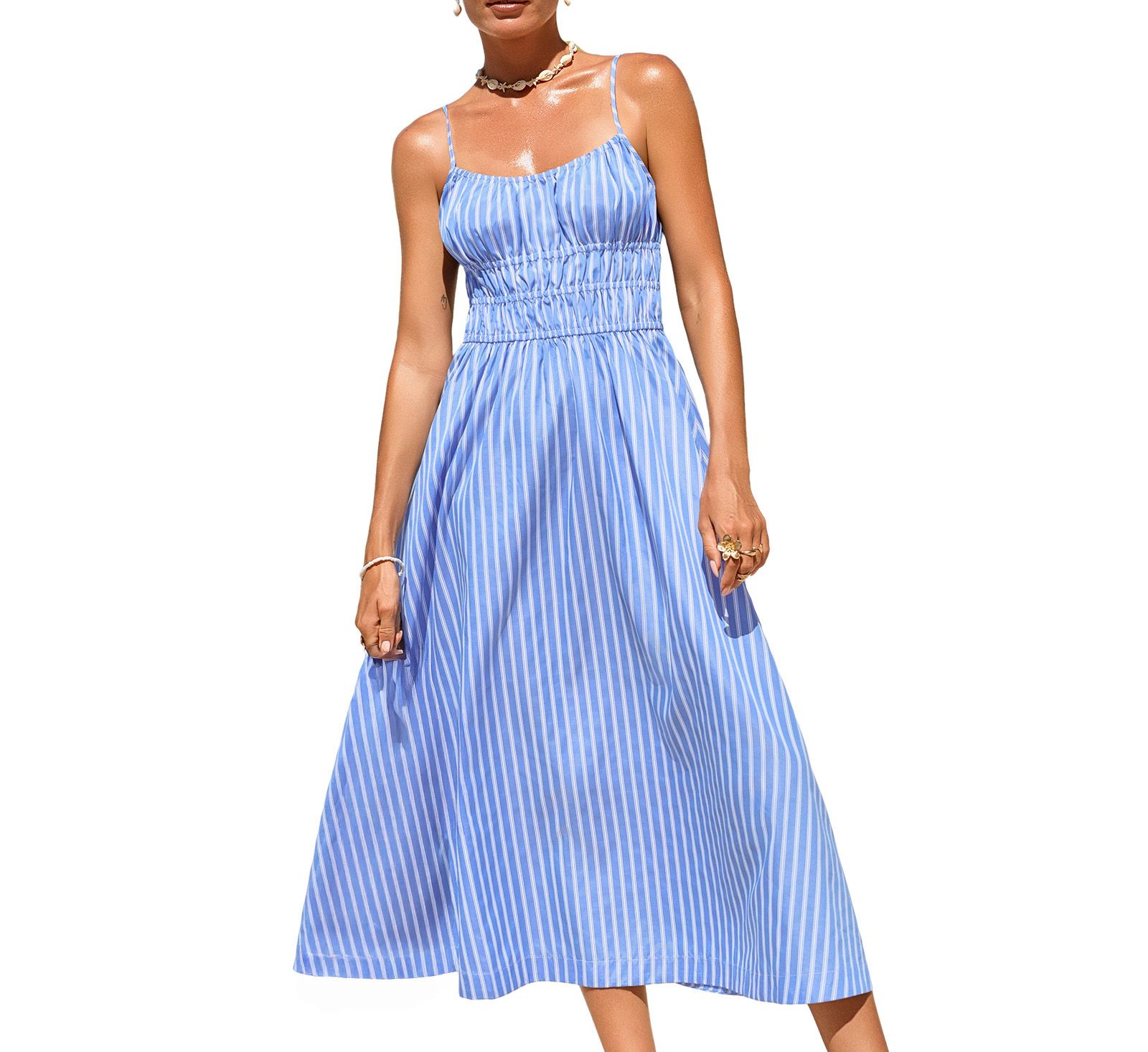 Cupshe Women's Pursuit Striped Maxi Beach Dress