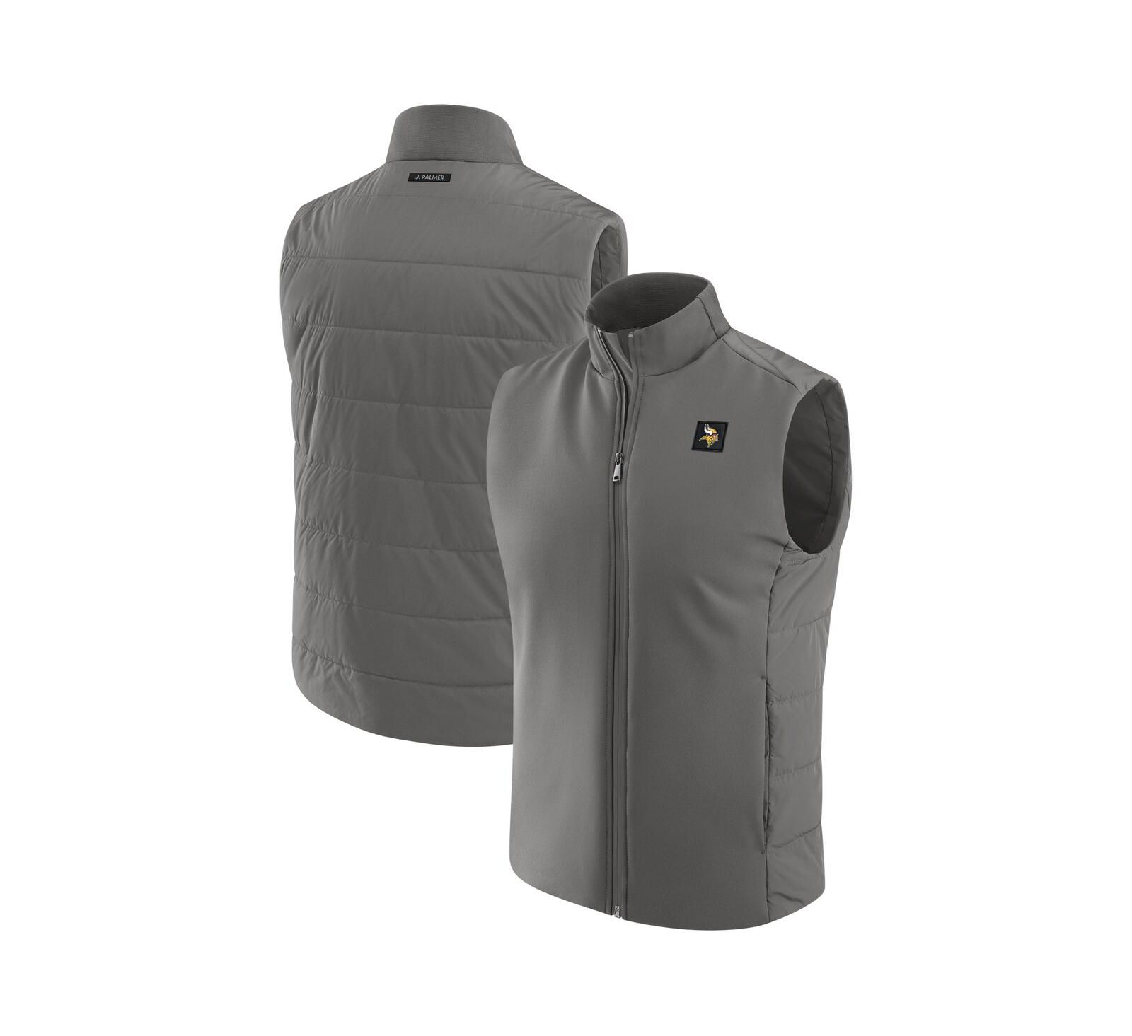 J. Palmer Men's Graphite Minnesota Vikings Front Office Full-Zip Vest