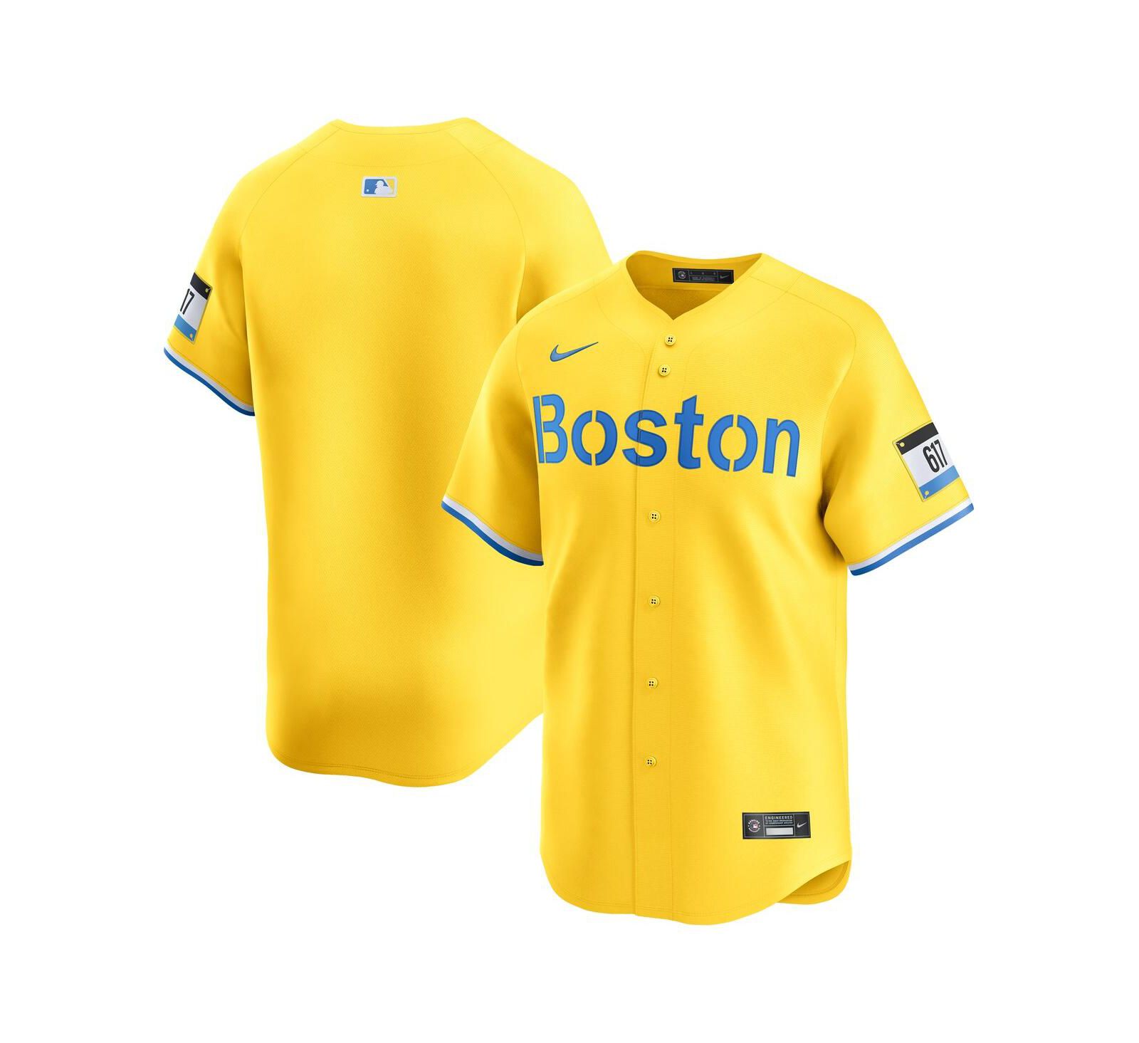 Джерси Nike Мужской Gold Boston Red Sox City Connect Limited