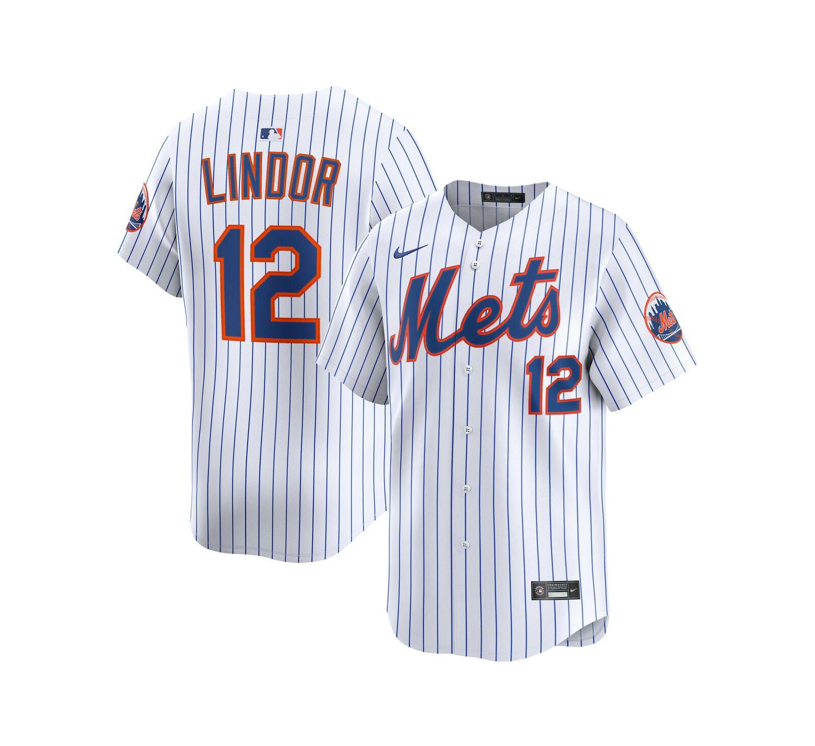Мужская джерси Nike Francisco Lindor New York Mets Home Limited, белая
