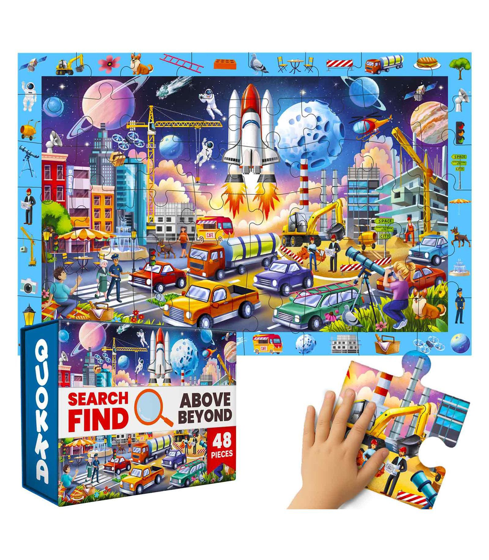 Quokka Glow-in-the-Dark Floor Search-and-Find 48-Piece Puzzle, Ages 4-8