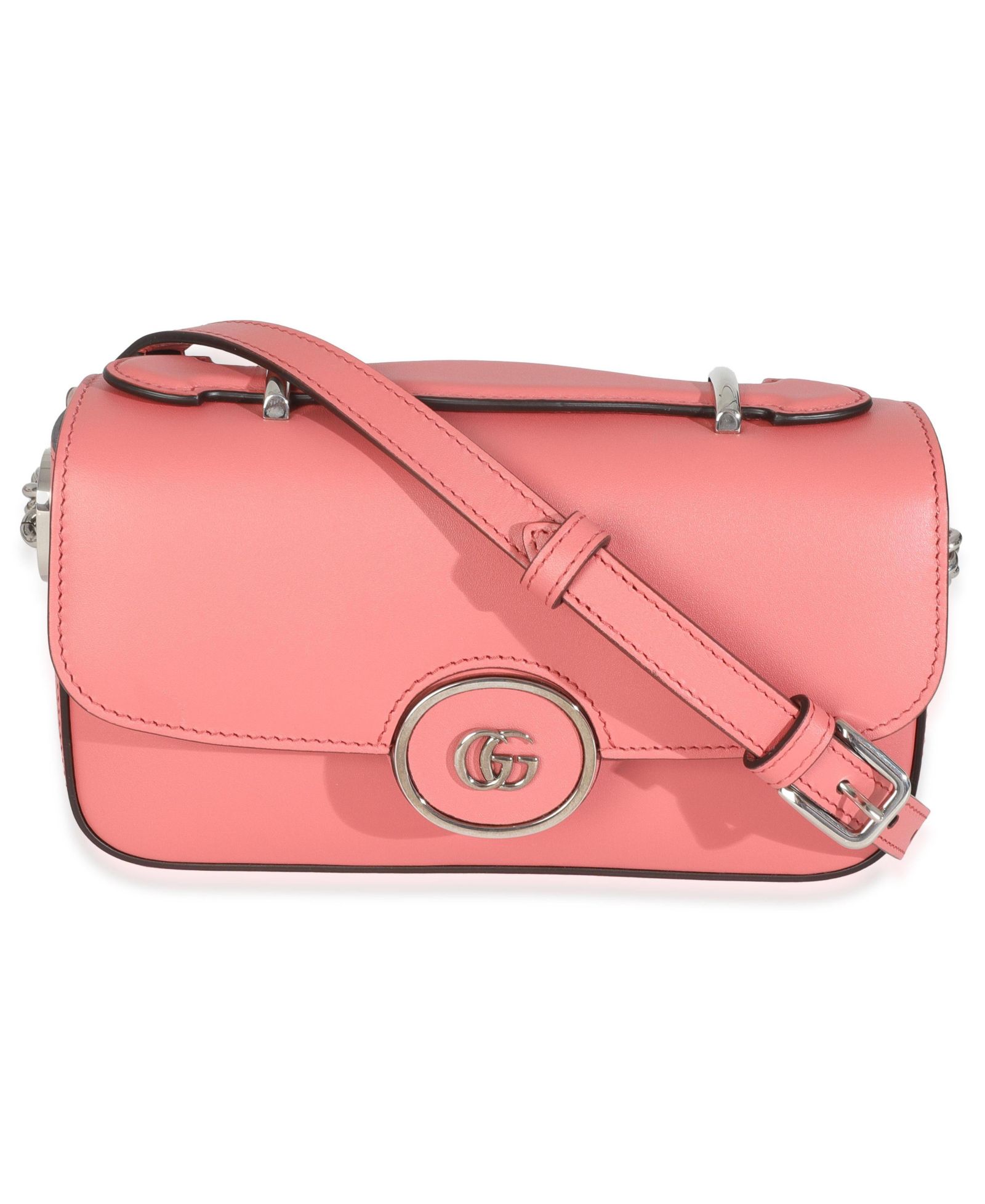 Pre-Owned Gucci Pink Senna Calfskin Petite GG Top Handle Shoulder Bag