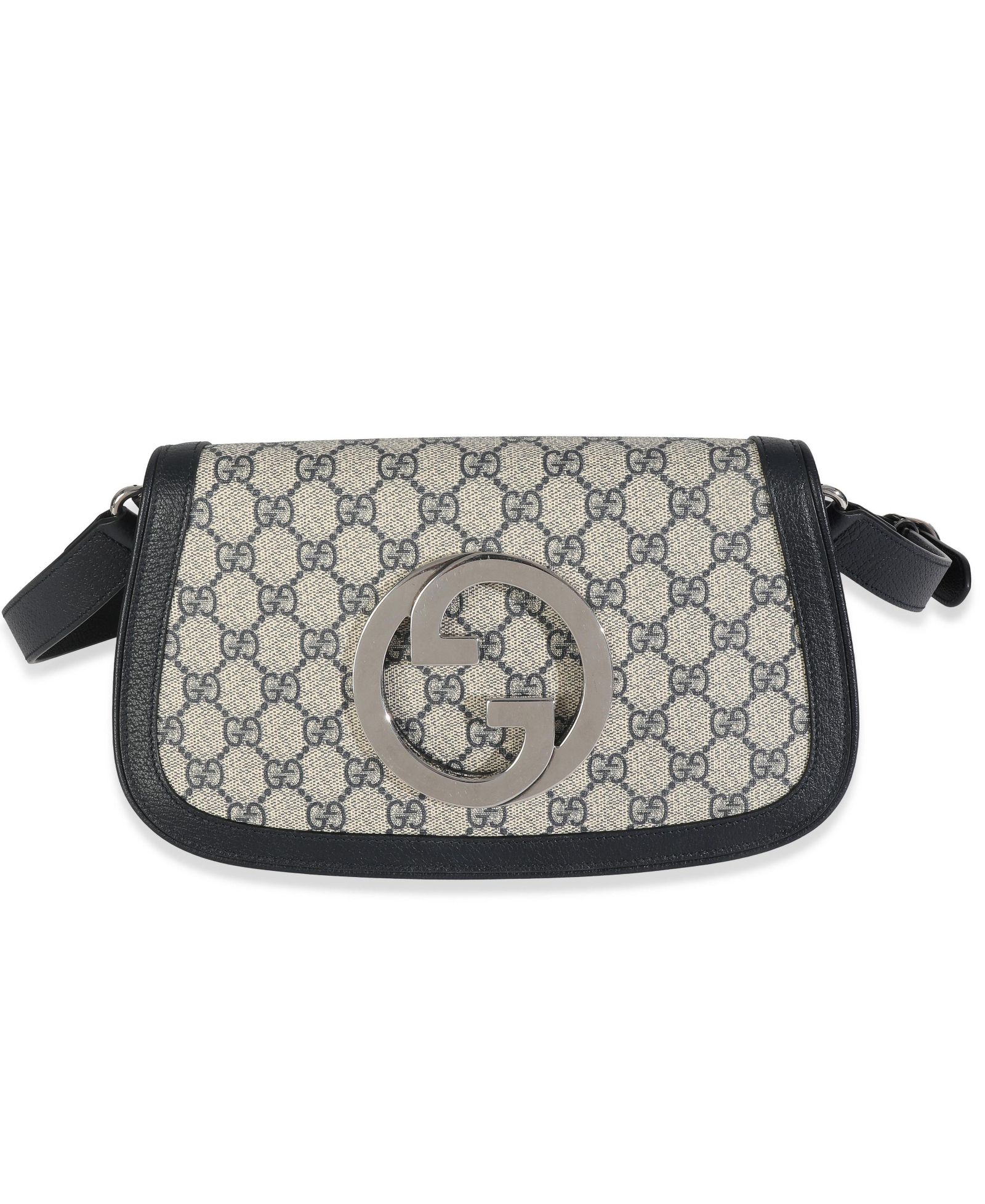 Pre-Owned Gucci Beige Blue GG Supreme Canvas Blondie Shoulder Bag