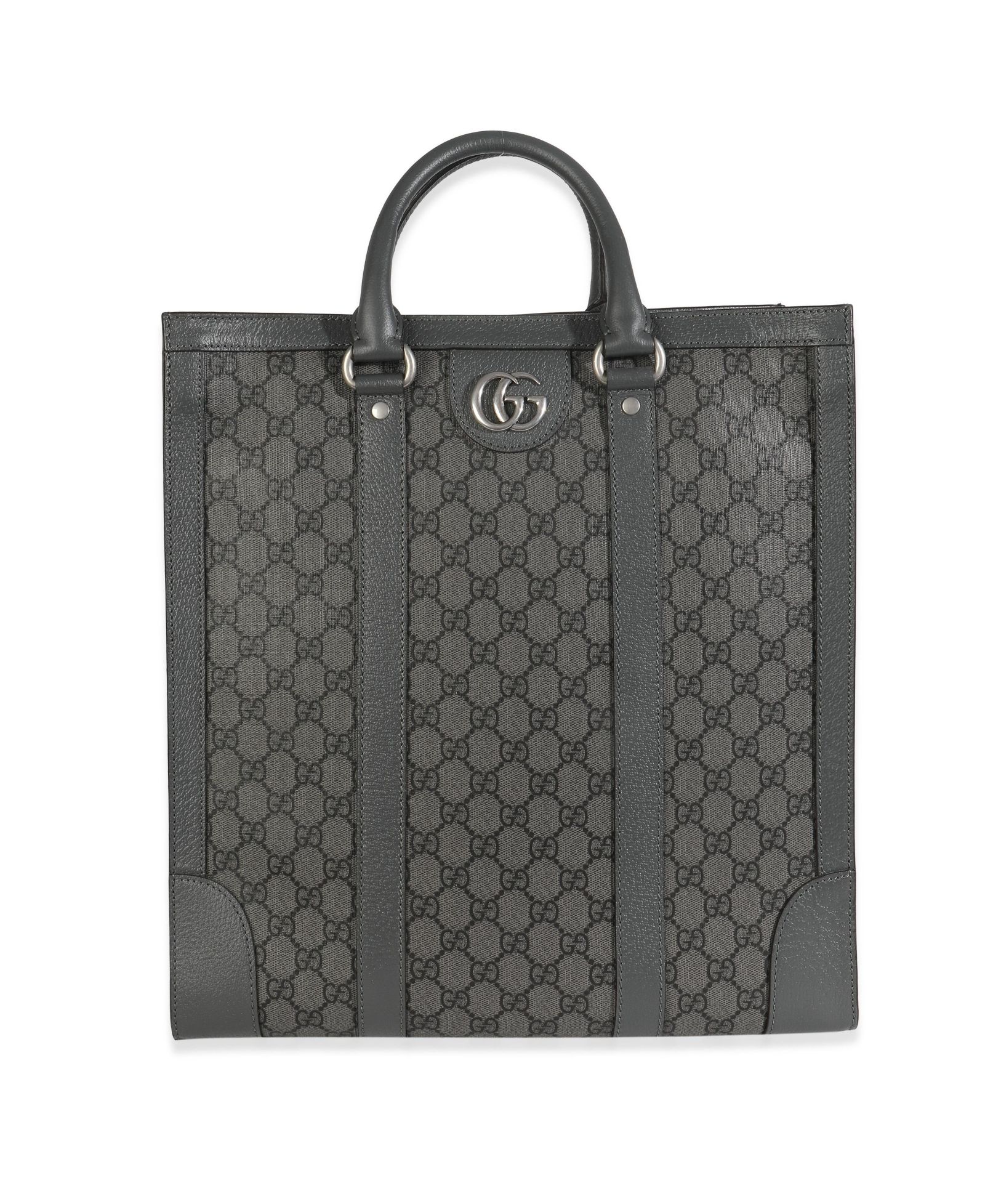 Pre-Owned Gucci Tote сумка Ophidia, серая/черная, канвас GG Coated Canvas, средний размер