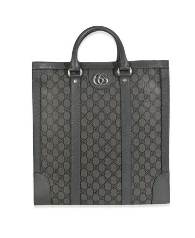 Pre-Owned Gucci Tote сумка Ophidia, серая/черная, канвас GG Coated Canvas, средний размер