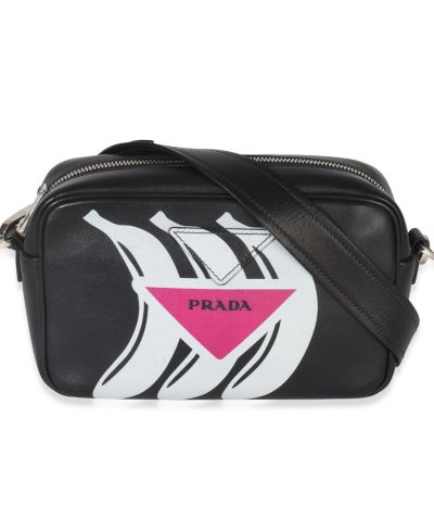 Pre-Owned Prada сумка через плечо Black Pink Calfskin Banana Logo