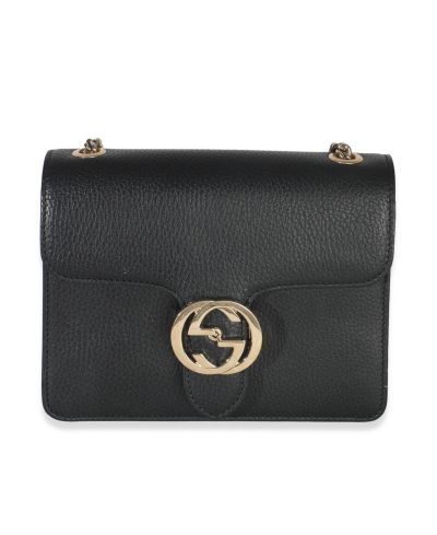 Подержанная маленькая сумка Gucci Black Dollar Calfskin Interlocking G