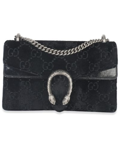 Б/у сумка Gucci Black GG Embossed Velvet Small Dionysus с цепочкой