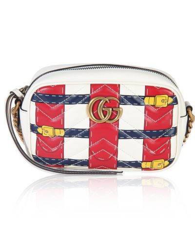 Сумка Gucci Trompe L'Oeil Print Calfskin Matelasse Small GG Marmont Camera Bag Pre-Owned