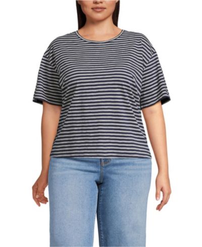 Lands' End Plus Size Short Sleeve Slub Jersey Футболка