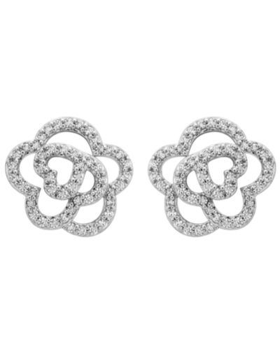 Wrapped in Love серьги-гвоздики с бриллиантовым цветком 1/4 ct. t.w. из белого золота 10k