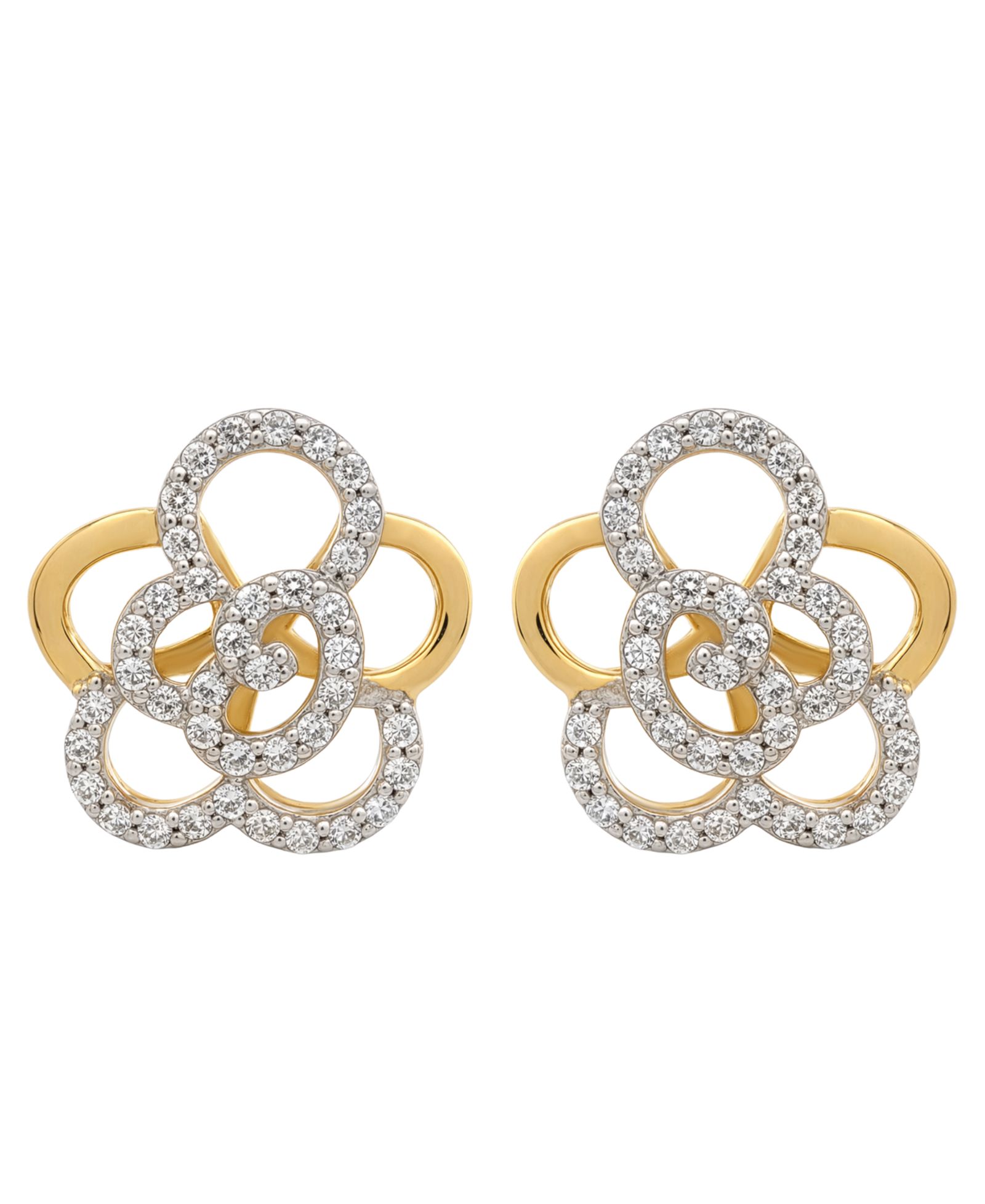 Wrapped in Love Diamond Rose Stud Earrings (1/4 ct. t.w.) in 10k Yellow Gold