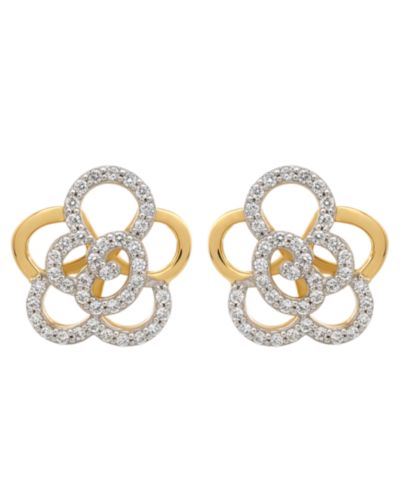 Серьги-гвоздики Wrapped in Love Diamond Rose, 10k Yellow Gold