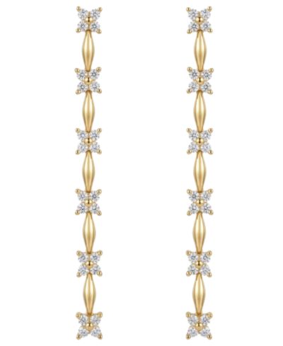 Серьги-подвески Wrapped in Love Diamond Flower Drop из 14k Yellow Gold