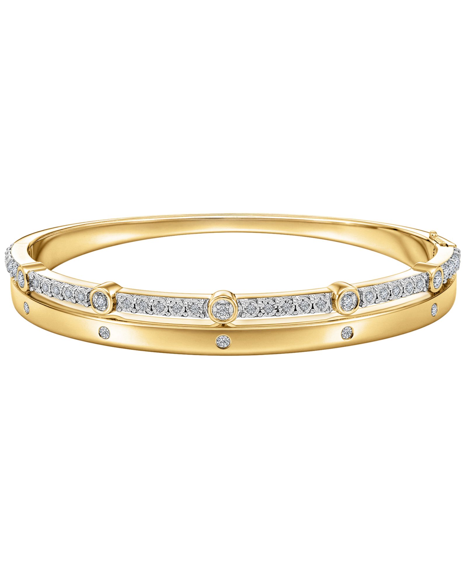 Браслет-бэнгл Wrapped Diamond в 14k Yellow Gold Over Sterling Silver