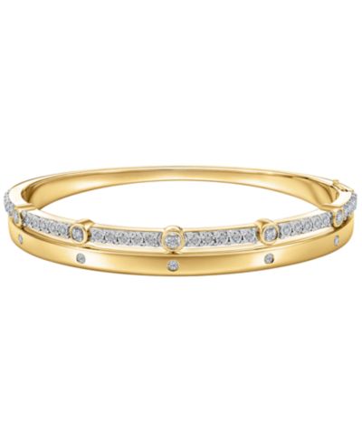 Wrapped Diamond Bangle Bracelet (1/4 ct. t.w.) in 14k Yellow Gold Over Sterling Silver