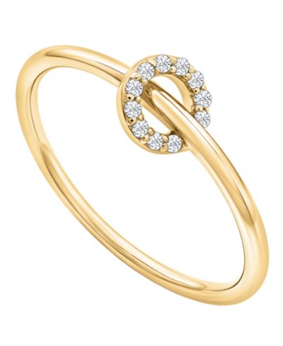 Кольцо Wrapped Diamond Circle из желтого золота 10k (1/20 ct. t.w.)